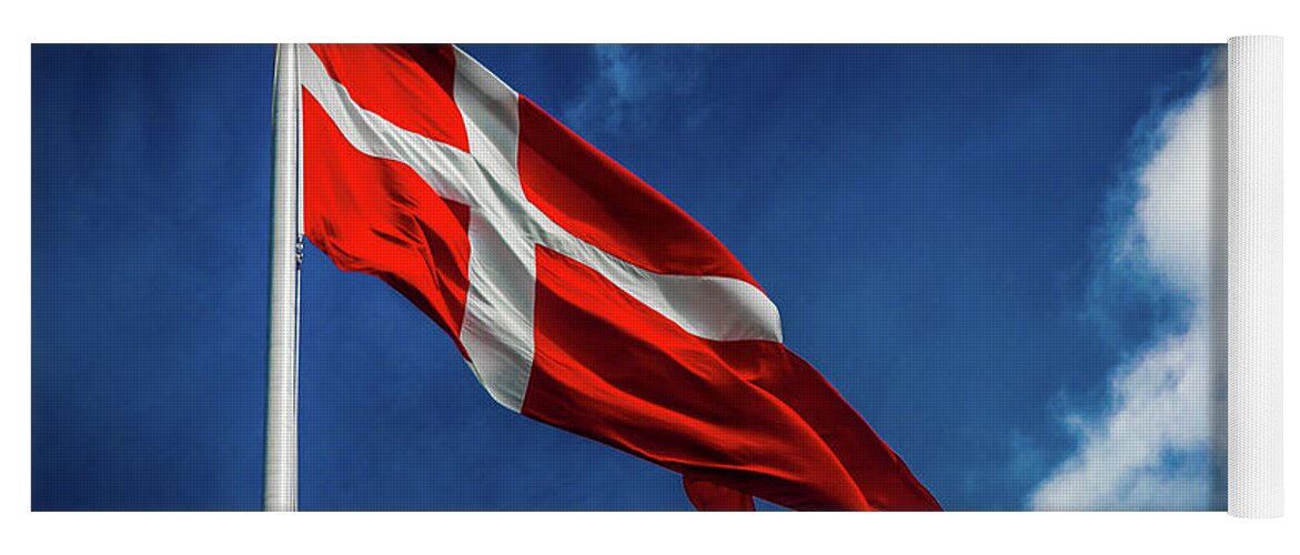 Flag Yoga Mat featuring the photograph The Flag of Denmark by Andrew Matwijec