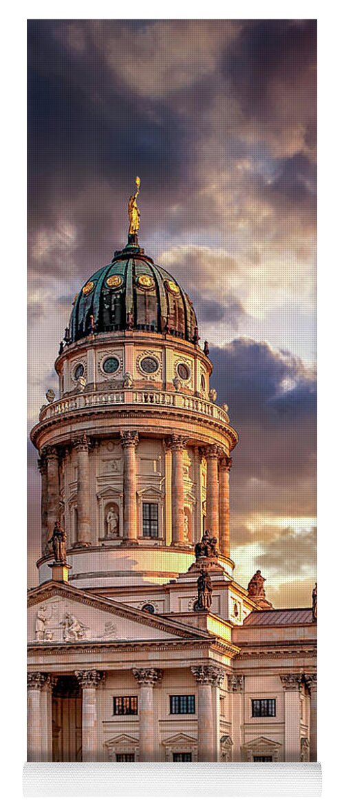 Endre Yoga Mat featuring the photograph The French Church in Berlin 1 by Endre Balogh