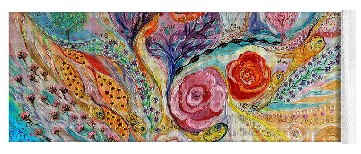 Evil Eye Yoga Mat featuring the painting The garden of dreams by Elena Kotliarker