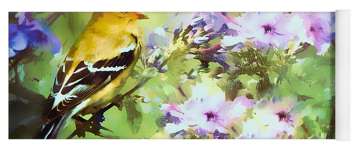 Goldfinch Yoga Mat featuring the painting The Garden Phlox Princess by Tina LeCour