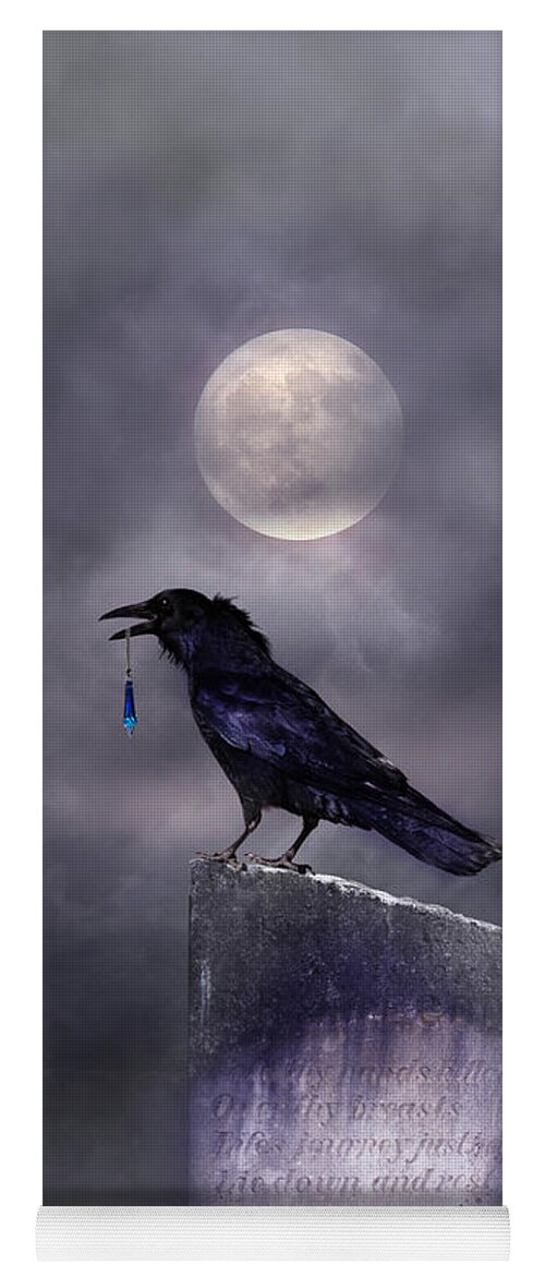 Crow Yoga Mat featuring the digital art The Gift by Jim Hatch