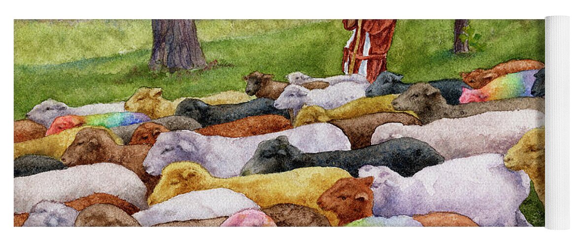 Jesus Painting Yoga Mat featuring the painting The Good Shepherd by Anne Gifford
