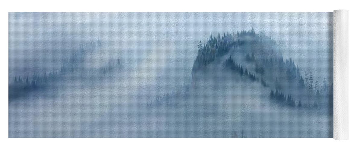 Columbia Yoga Mat featuring the digital art The Gorge in the fog by Debra Baldwin