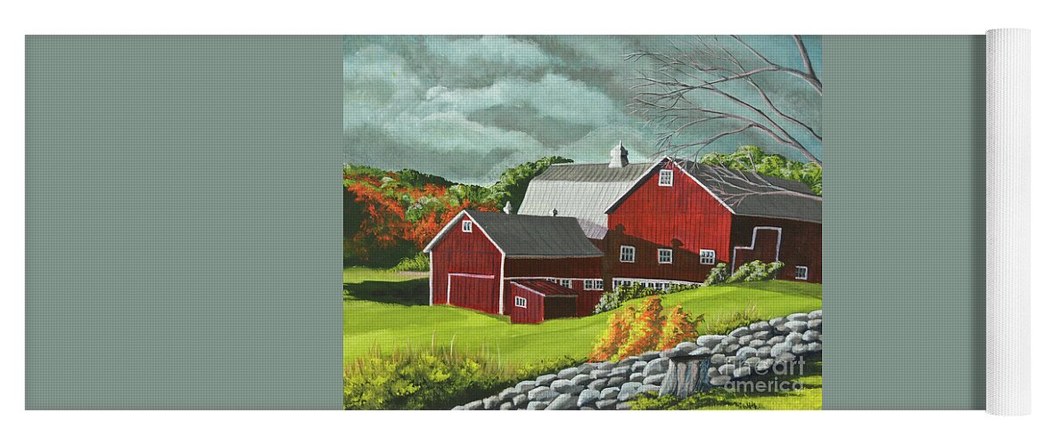 Barn Painting Yoga Mat featuring the painting The Light After The Storm by Charlotte Blanchard