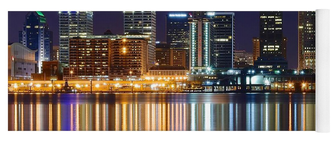 Louisville Yoga Mat featuring the photograph The Lights of a Louisville Night by Frozen in Time Fine Art Photography