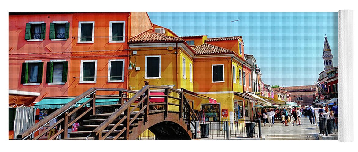 Burano Yoga Mat featuring the photograph The Main Street On The Island Of Burano, Italy by Rick Rosenshein