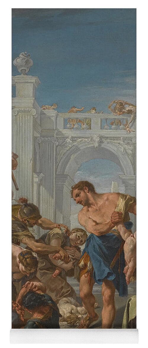 Giambattista Pittoni Yoga Mat featuring the painting The Massacre of the Innocents by Giambattista Pittoni