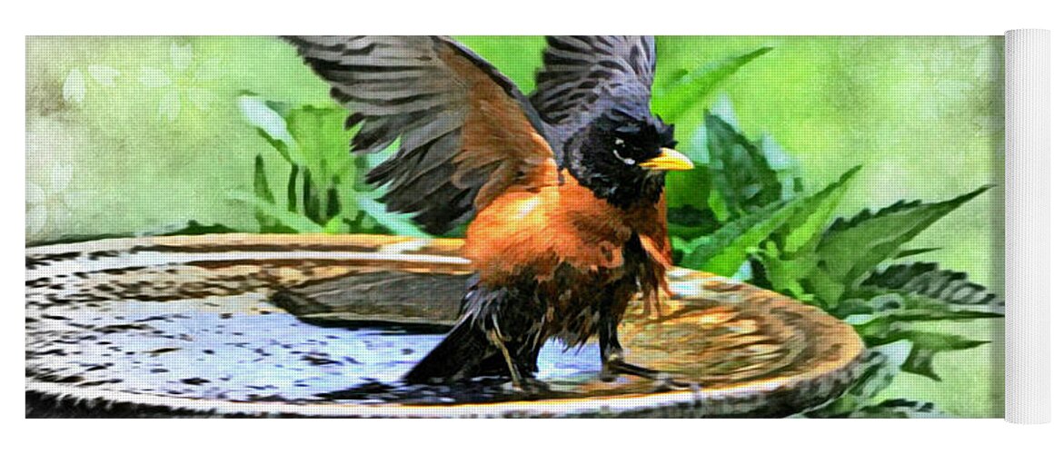 American Robin Yoga Mat featuring the photograph The Messenger by Tina LeCour