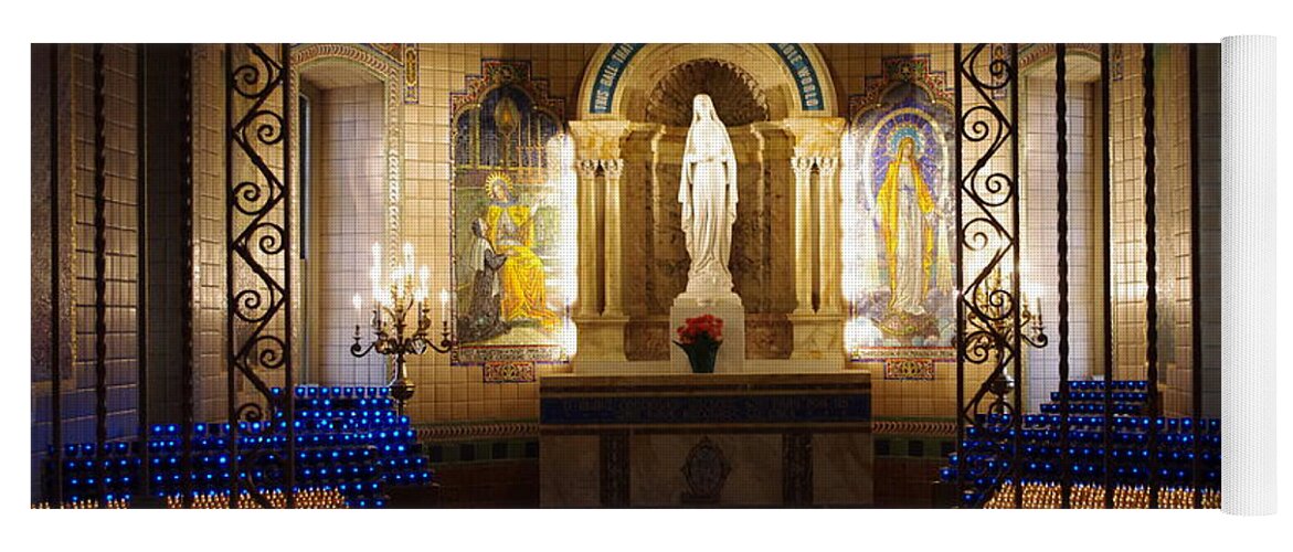  Yoga Mat featuring the photograph The Miraculous Medal shrine by Gerald Kloss