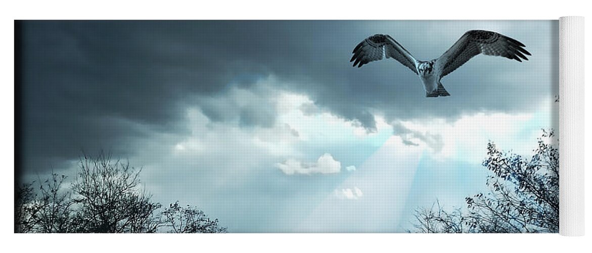 Falcon Yoga Mat featuring the digital art The Hawk by - Zedi -