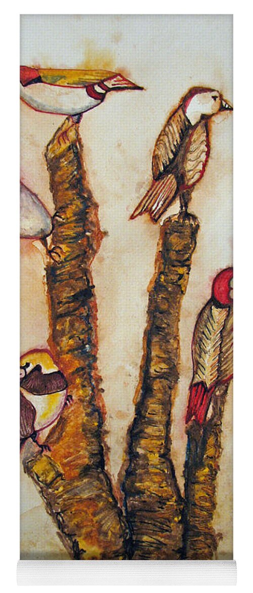 Birds Yoga Mat featuring the painting The Night Watchers by Patricia Arroyo