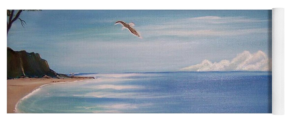 Northwest Coastline Yoga Mat featuring the painting Coastal Oregon by Dina Holland