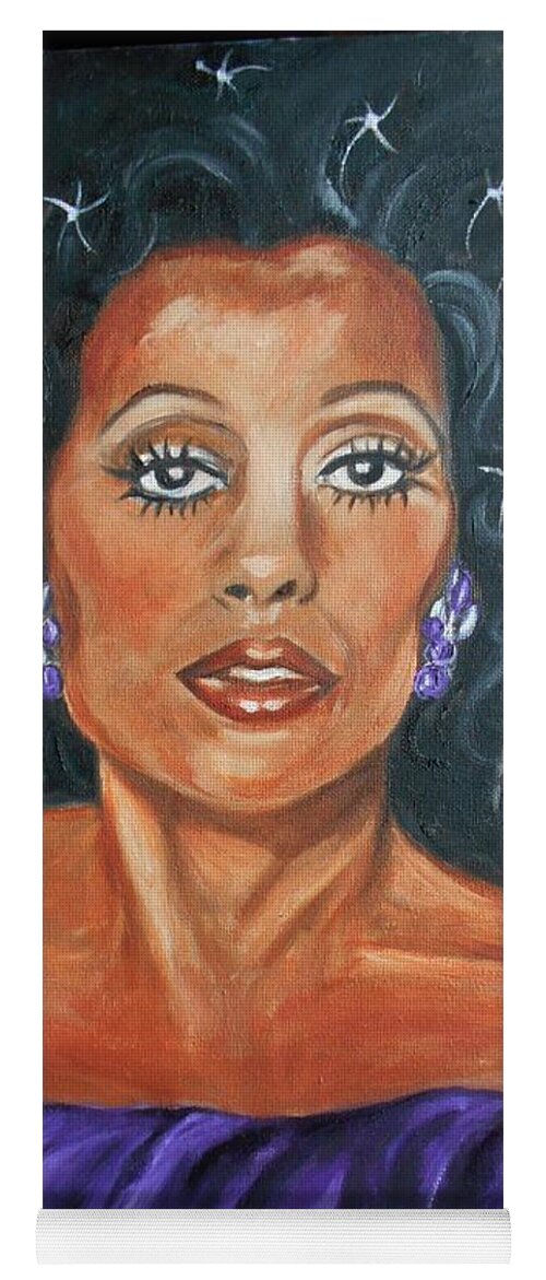 Diana Ross Yoga Mat featuring the painting The One and Only Diana Ross by Yesi Casanova