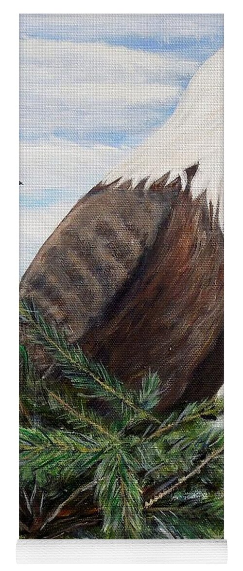 Eagle Yoga Mat featuring the painting The Oversee'er by Marilyn McNish