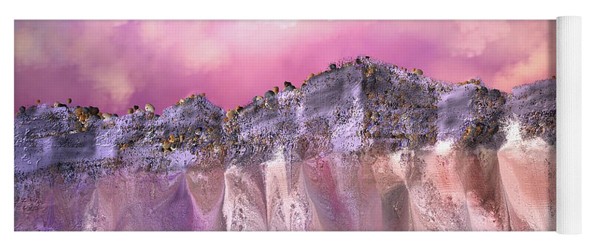 Digital Art Yoga Mat featuring the digital art The Painted Sand Rocks by Artful Oasis