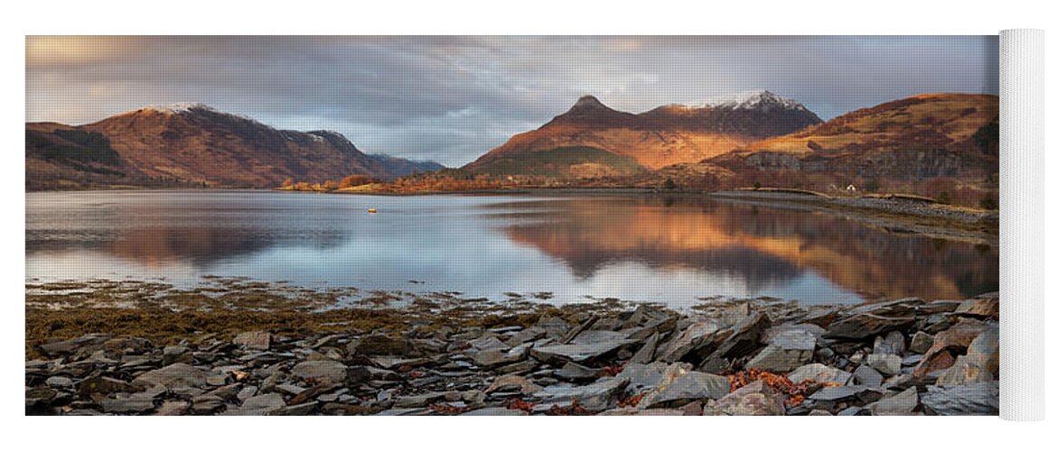Pap Of Glencoe Yoga Mat featuring the photograph The Pap Of Glencoe, Loch Leven, Panorama by Anita Nicholson