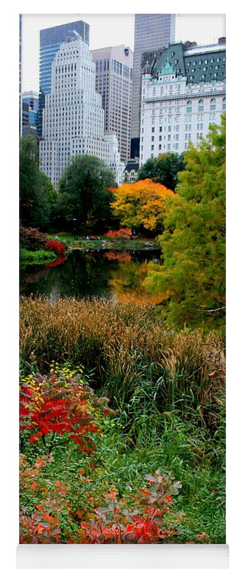 Central Park Yoga Mat featuring the photograph The Park and The Plaza by Christopher J Kirby