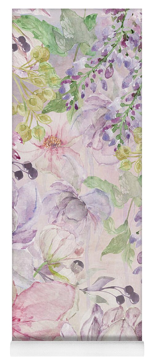 Gardens Yoga Mat featuring the mixed media The Pastel Garden by Colleen Taylor