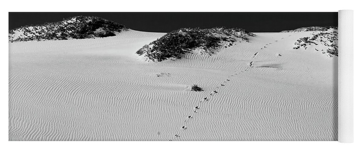 Sand Yoga Mat featuring the photograph The Path - Black and White by David Smith