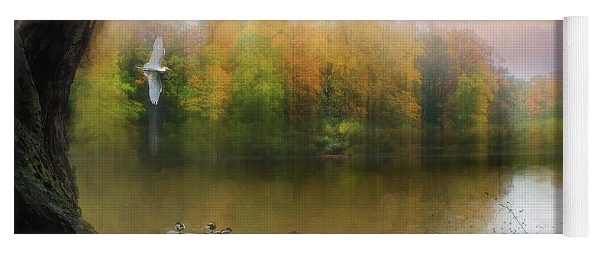 Landscape Yoga Mat featuring the photograph The Pond by John Rivera