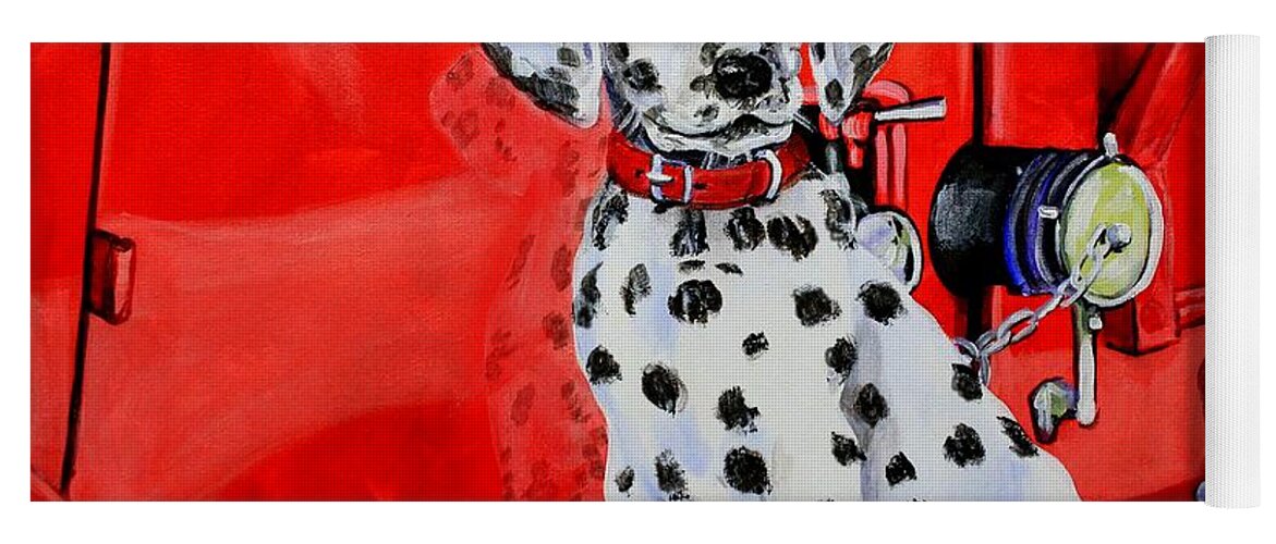 Dalmatian Yoga Mat featuring the painting The Rookie by Karl Wagner