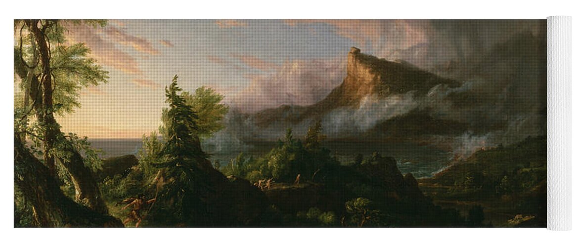 Thomas Cole Yoga Mat featuring the painting The Savage State by Thomas Cole