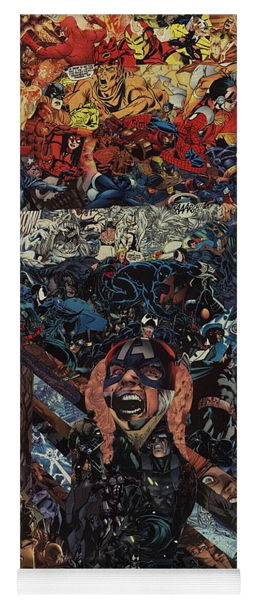 Collage Yoga Mat featuring the mixed media The Scream After Edvard Munch by Joshua Redman