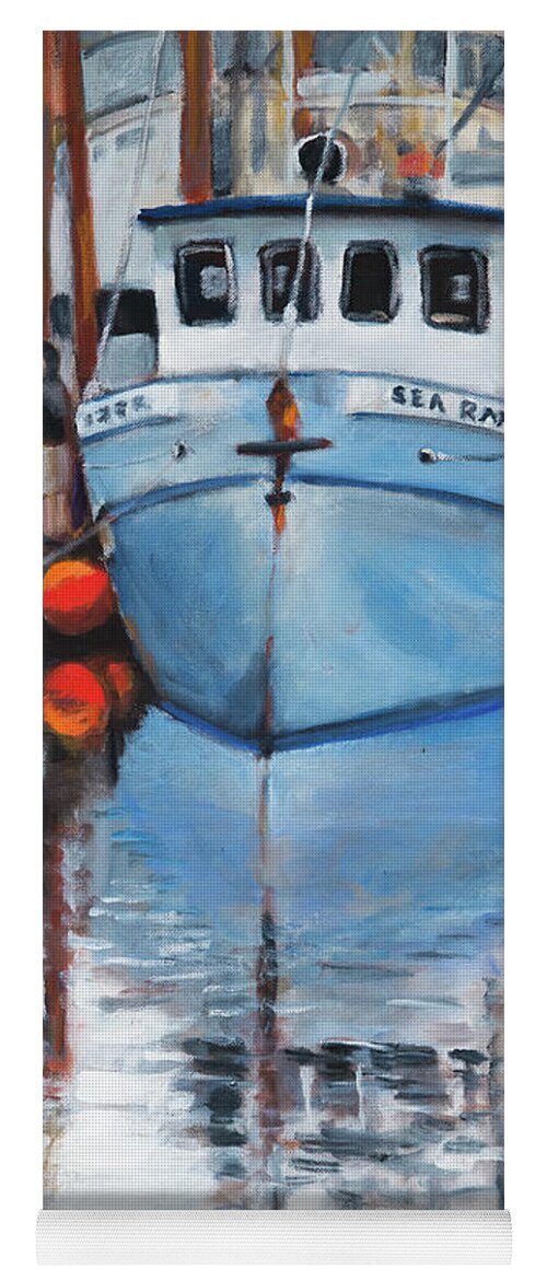 Fishing Yoga Mat featuring the painting The Sea Ranger at Newport by Mike Bergen