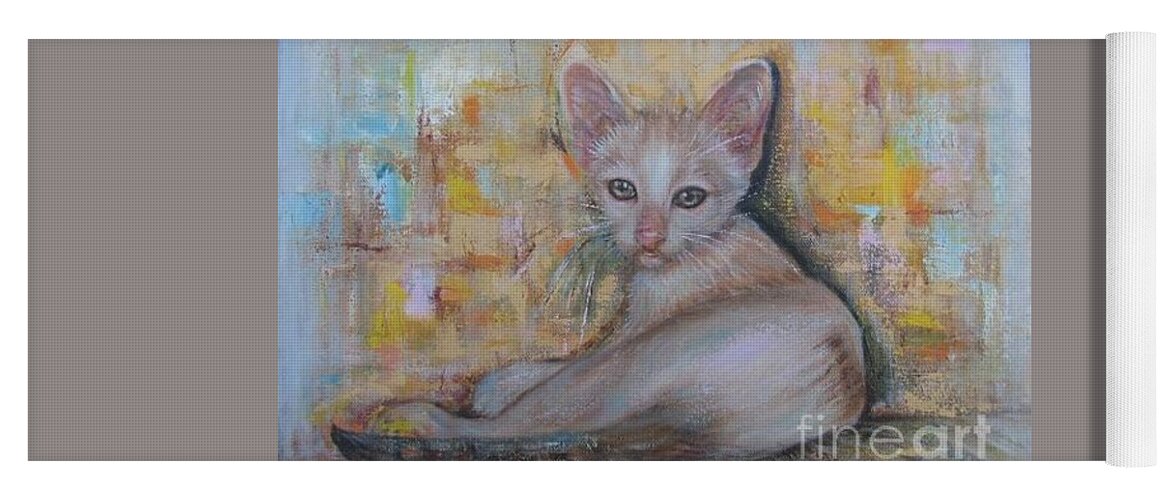 Cat Yoga Mat featuring the painting The Sitting CAT by Sukalya Chearanantana