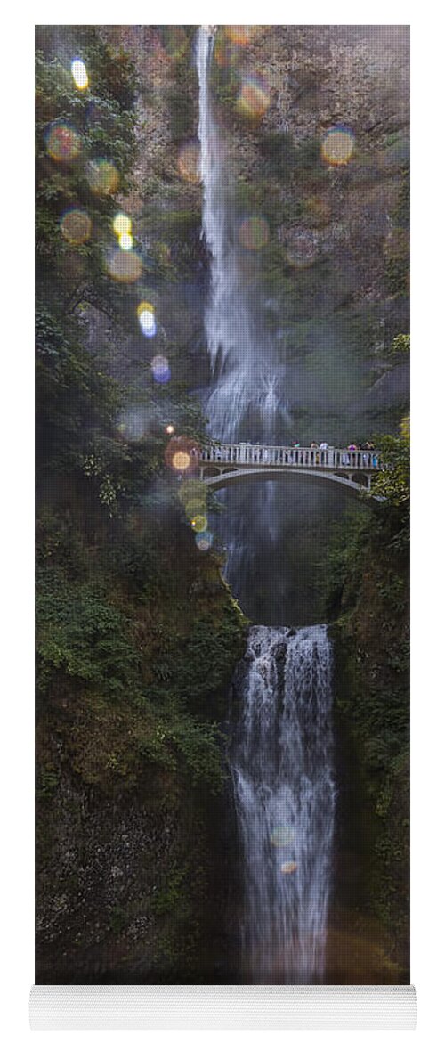 The Sparkles Of Multnomah Falls In Oregon Yoga Mat featuring the photograph The Sparkles of Multnomah Falls in Oregon by Angela Stanton