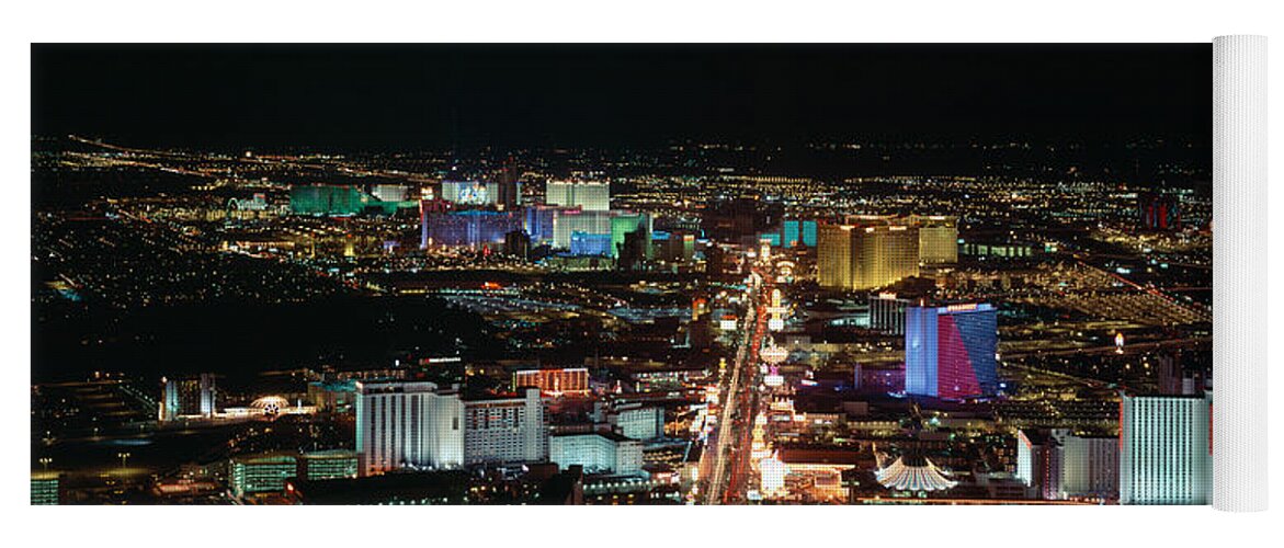 Photography Yoga Mat featuring the photograph The Strip At Las Vegas,nevada by Panoramic Images