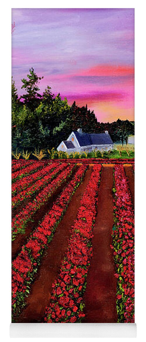Landscape Yoga Mat featuring the painting The Tulip Farm by Terry R MacDonald