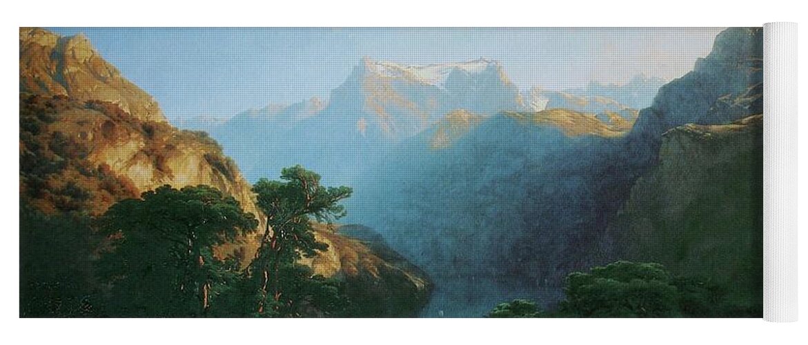 Vale Yoga Mat featuring the painting The Vale by Alexandre Calame