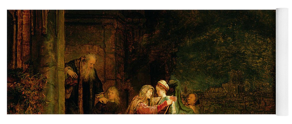 The Yoga Mat featuring the painting The Visitation by Rembrandt Harmensz van Rijn