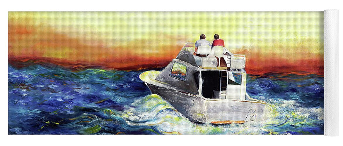 Seascape Yoga Mat featuring the painting The Voyage by Anitra Handley-Boyt