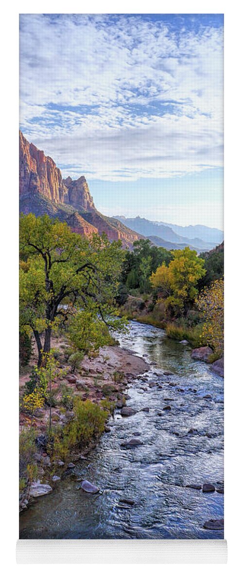 Zion National Park Yoga Mat featuring the photograph The Watchman by Roxie Crouch