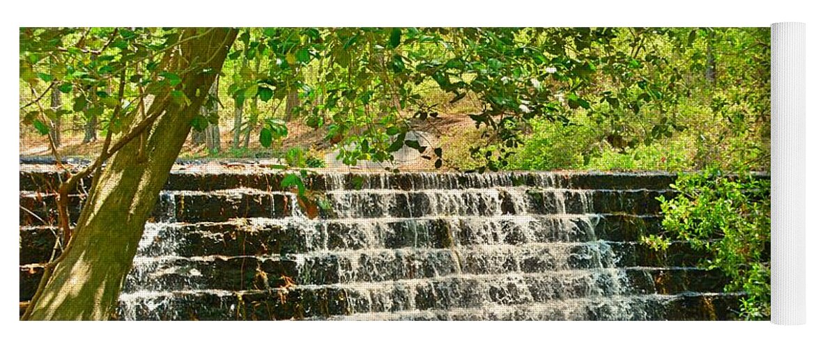 The Waterfall At Sesquicentennial State Park Yoga Mat featuring the photograph The Waterfall At Sesquicentennial State Park by Lisa Wooten