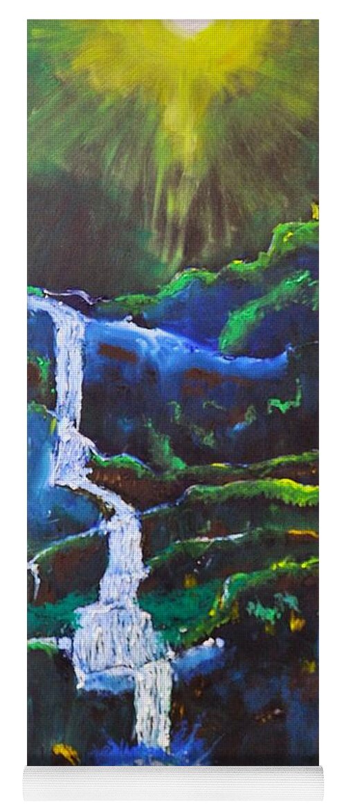Waterfall Yoga Mat featuring the painting The Waterfall by Stefan Duncan