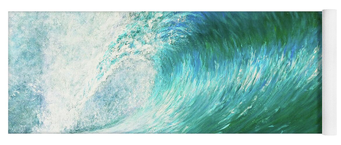 Wave Yoga Mat featuring the painting The Wave Curl Curl by Jackie Sherwood