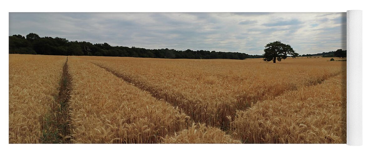The Wheat Cross Overcast Skies Yoga Mat featuring the photograph The wheat cross by Julia Gavin