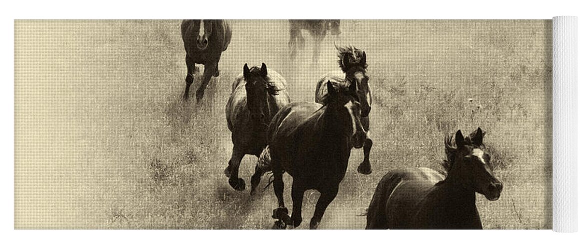 Mustang Yoga Mat featuring the photograph The Wild Bunch 1 by Bob Christopher