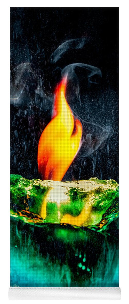 Abstract Yoga Mat featuring the photograph The Winter of Fire and Ice by Rikk Flohr