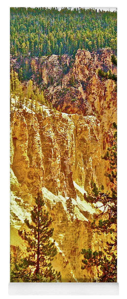 The Yellow Stone Of Yellowstone Canyon In Yellowstone National Park Yoga Mat featuring the photograph The YELLOW Stone of Yellowstone Canyon in Yellowstone National Park, Wyoming by Ruth Hager