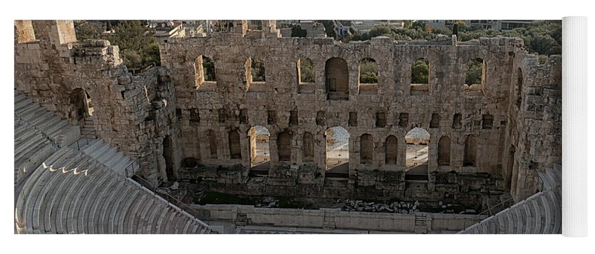 Fallen Yoga Mat featuring the photograph Theater of Herodes Atticus by Travis Rogers