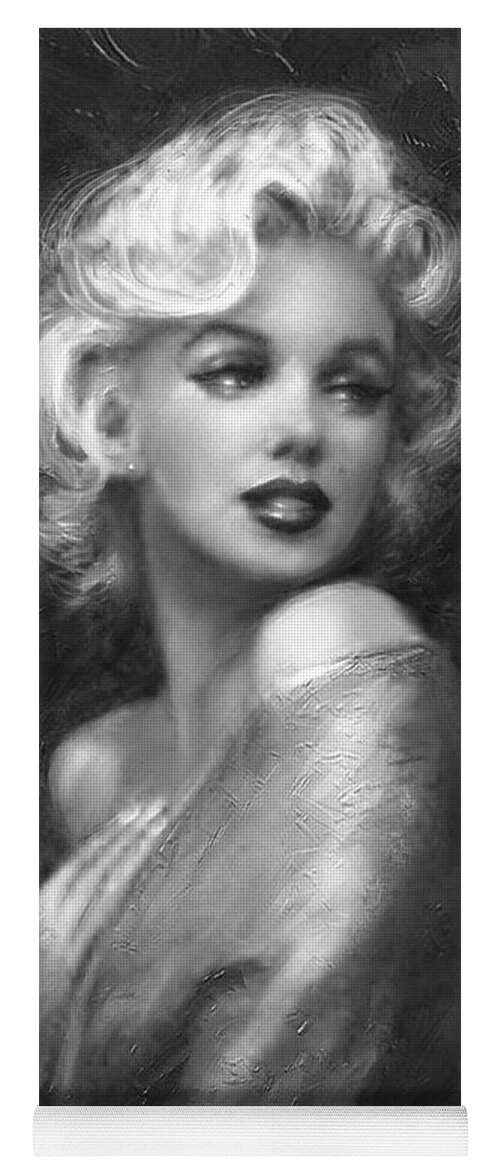 Marilyn Yoga Mat featuring the painting Theo's Marilyn WW bw by Theo Danella