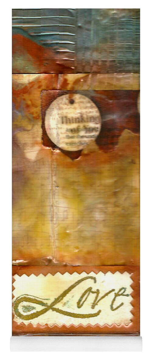Wood Yoga Mat featuring the mixed media Thinking of YOU by Angela L Walker