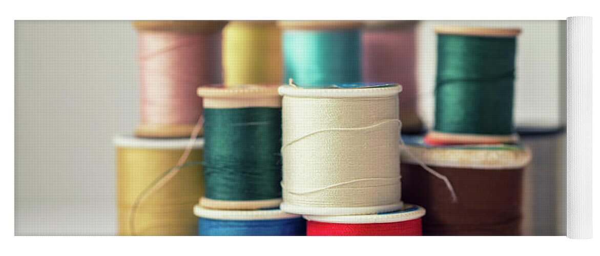 Sewing Thread Yoga Mat featuring the photograph Thread #1 by Joseph S Giacalone
