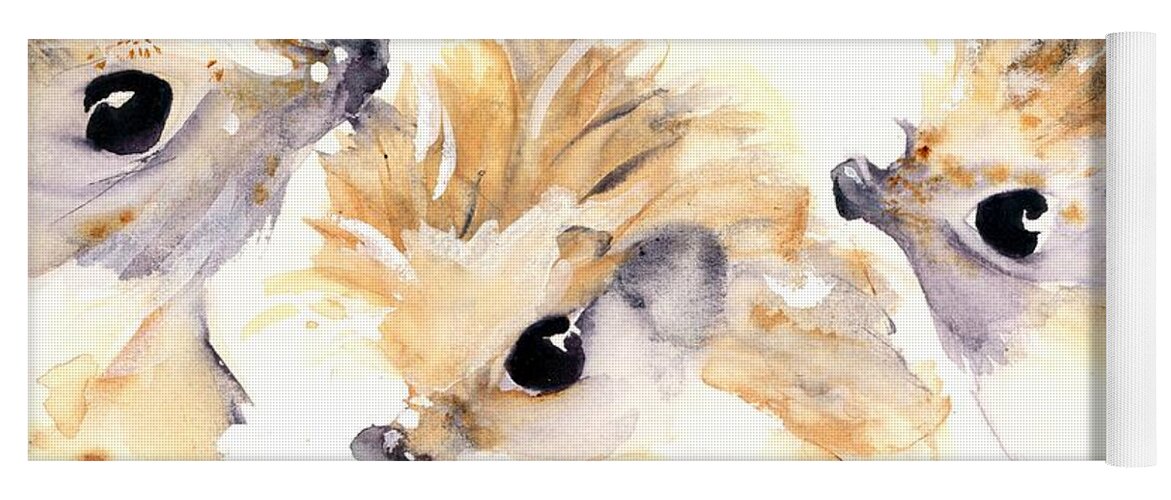 Hedgehog Watercolor Yoga Mat featuring the painting Three Hedgehogs by Dawn Derman