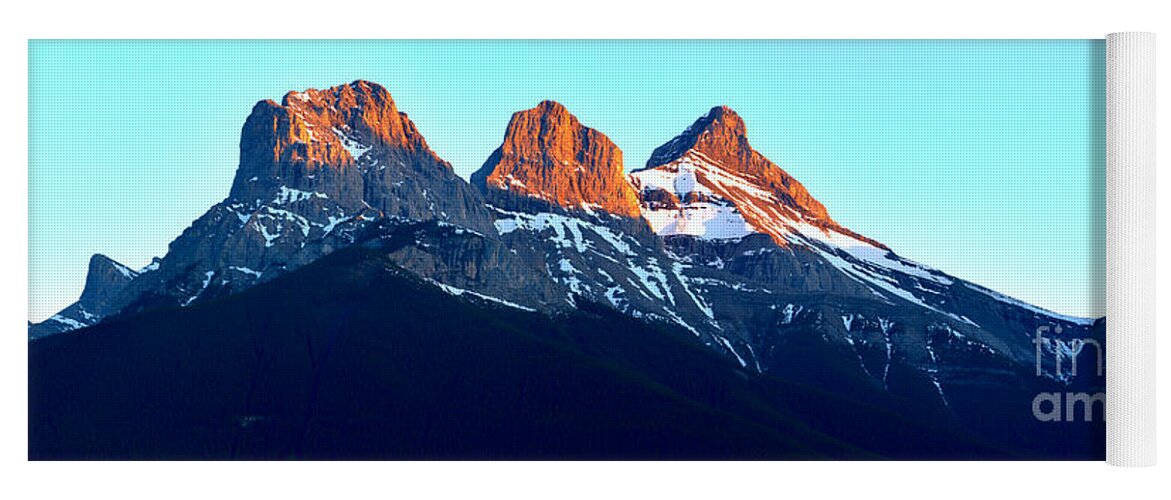 Three Sisters Yoga Mat featuring the photograph Three Sisters Sunset by Adam Jewell