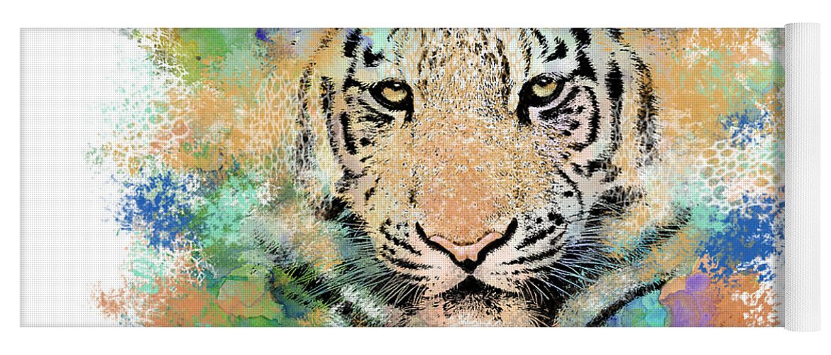 Tiger Yoga Mat featuring the digital art Tiger 3 by Lucie Dumas